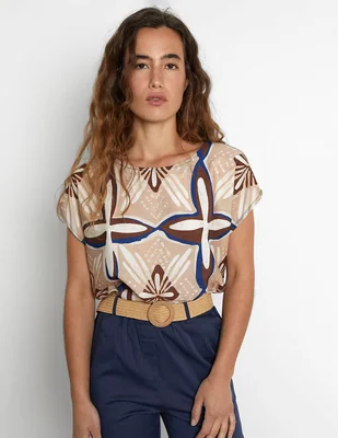 Blusa trucco manga corta para mujer