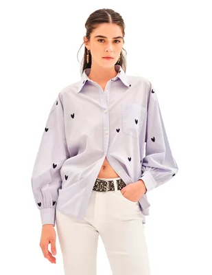 Blusa Rapsodia manga larga para mujer