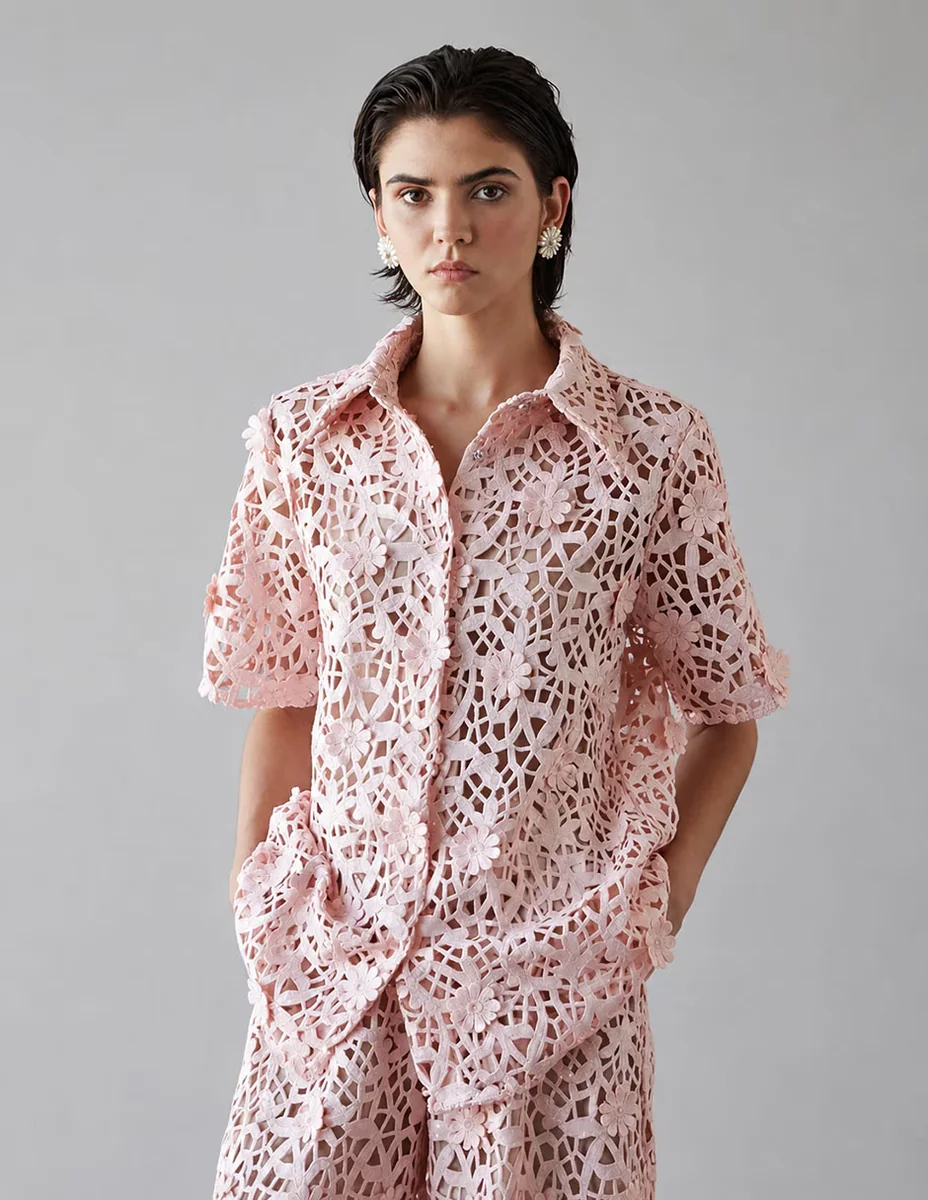 Camisa celia b manga corta para mujer