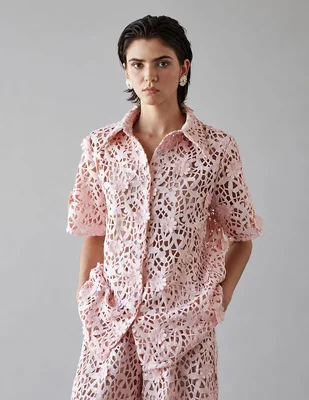 Camisa celia b manga corta para mujer