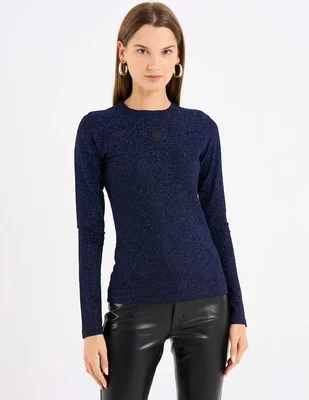 Playera Hugo Blue manga larga para mujer