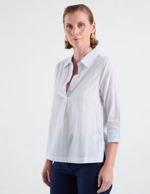 Blusa camisera Lieb manga 3/4 para mujer