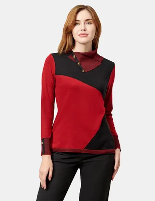 Blusa túnica Vitos manga larga para mujer
