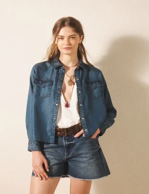 Blusa rapsodia manga larga para mujer
