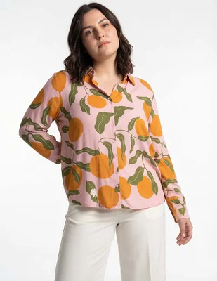 Blusa camisera The Pattern manga larga para mujer