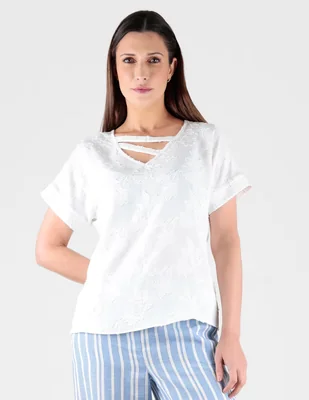 Blusa trinity manga corta para mujer