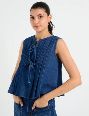 Blusa Coffee Bean sin manga para mujer