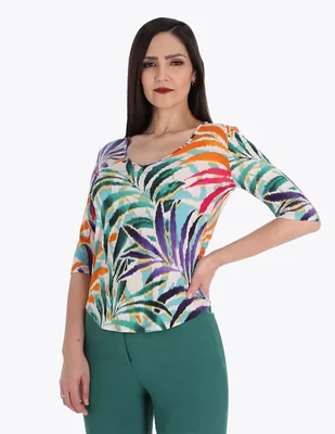 Blusa Charme manga al codo para mujer