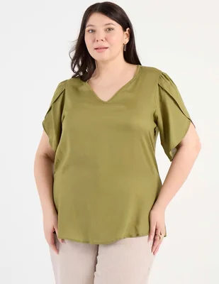 Blusa The Pattern manga al codo para mujer