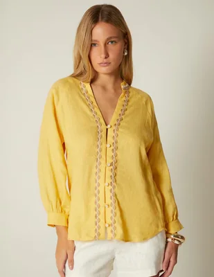 Blusa Studio F Alma Artesana manga larga para mujer