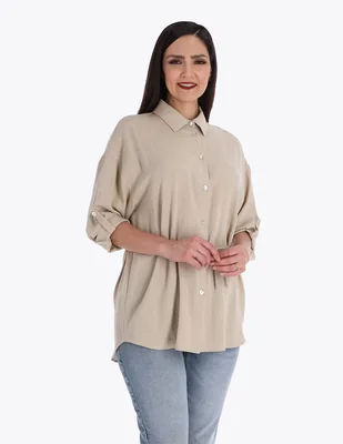 Blusa túnica Charme manga 3/4 para mujer