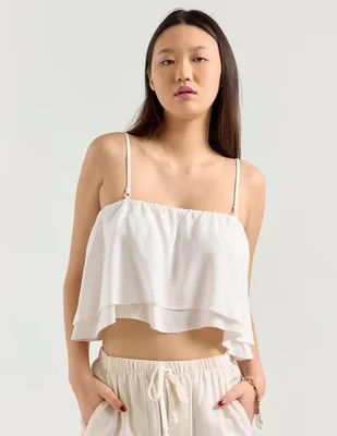 Top That's It cuello cuadrado escote medio tirante delgado
