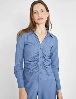 Blusa camisera Trucco manga larga para mujer