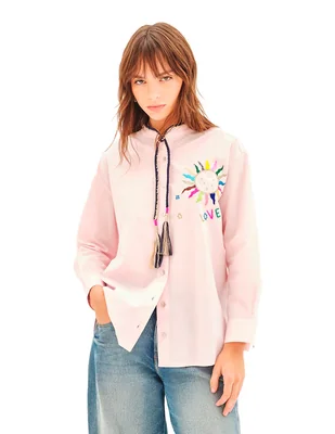 Camisa Rapsodia de algodón manga larga para mujer