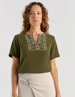 Blusa Loren's manga corta para mujer