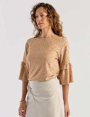 Blusa Loren'S manga al codo para mujer