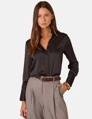 Blusa camisera Maison 123 manga larga para mujer