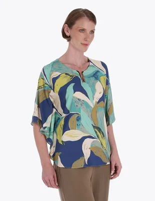 Blusa túnica Charme manga al codo para mujer