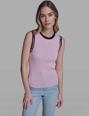 Top Karl Lagerfeld Paris cuello redondo