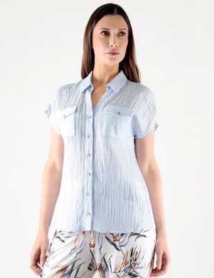Blusa camisera Trinity manga corta para mujer