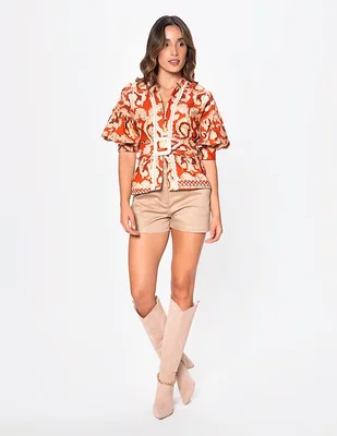 Blusa Studio F manga 3/4 para mujer
