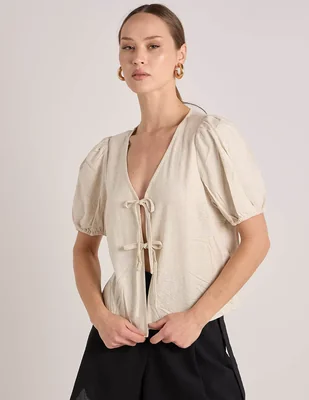 Blusa pieces manga corta para mujer