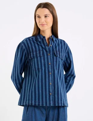 Camisa Indi & Cold de algodón manga larga para mujer