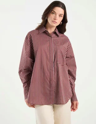 Camisa Petal + Pup de algodón manga larga para mujer