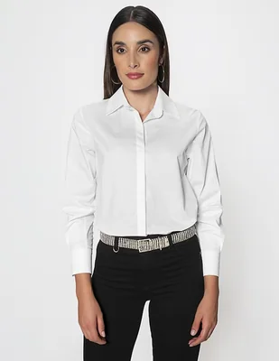 Blusa Studio F New York Times manga larga para mujer