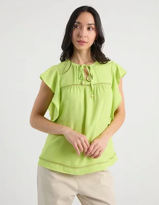 Blusa lorenza blau manga corta para mujer