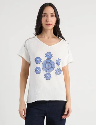 Blusa lieb manga corta para mujer