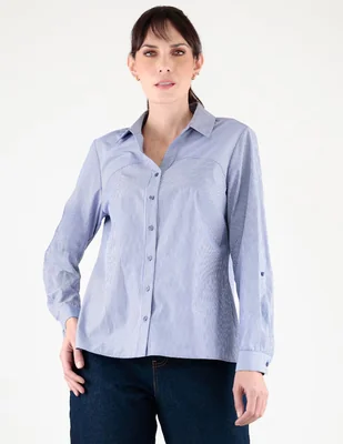 Blusa camisera Margaret manga larga para mujer