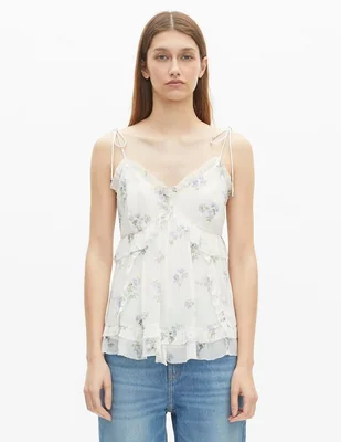 Top The Kooples escote V tirante delgado