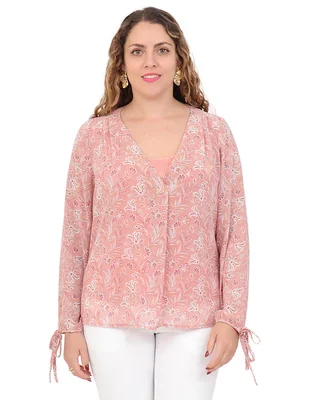 Blusa Duplan Petite manga larga para mujer