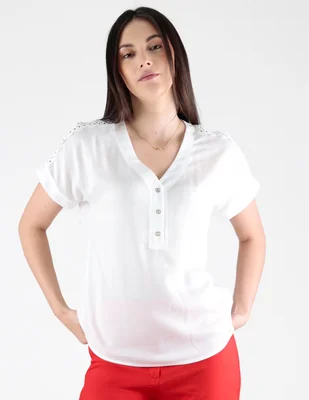 Blusa trinity manga corta para mujer