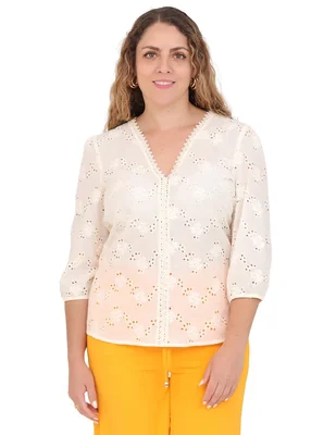 Blusa Duplan Petite manga 3/4 para mujer