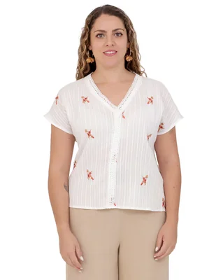 Blusa Duplan Petite manga corta para mujer