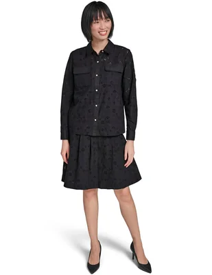 Blusa camisera Karl Lagerfeld Paris manga larga para mujer