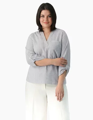 Camisa Ivonne Plus manga larga para mujer