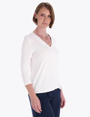 Blusa Charme manga 3/4 para mujer
