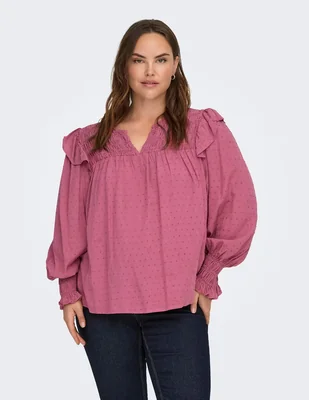 Blusa Only Carmakoma SS26 manga larga para mujer