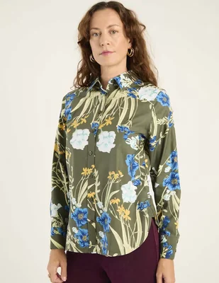 Blusa camisera Chico's manga larga para mujer