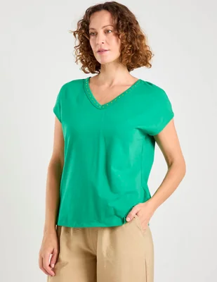 Blusa Damaia Atelier manga corta para mujer