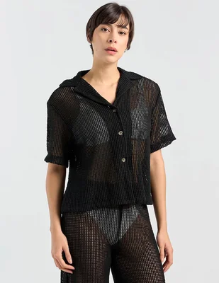 Salida de playa blusa Dulzamara manga corta para mujer