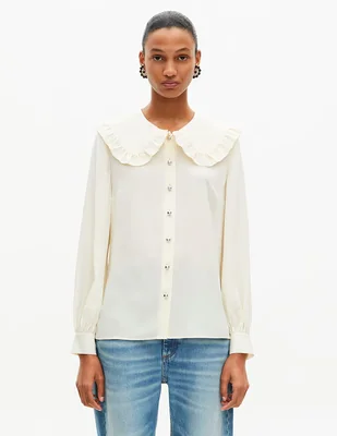 Camisa The Kooples de seda manga larga para mujer