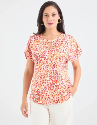 Blusa damaia atelier manga corta para mujer