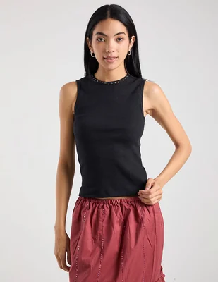 Top cuello redondo