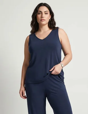Top Chico's cuello V escote medio tirante ancho