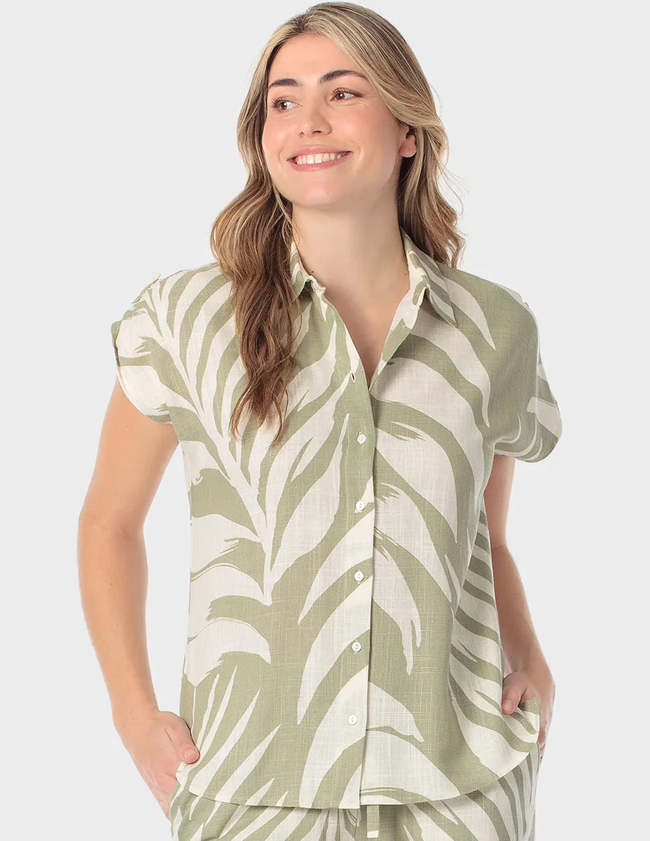 Blusa Punt Roma manga corta para mujer