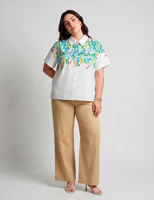 Camisa karl lagerfeld paris de algodón manga corta para mujer